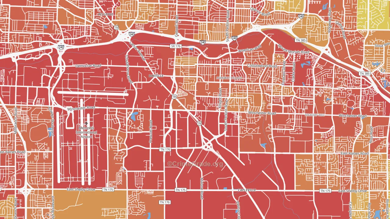 38118, TN Map of Theft Rates