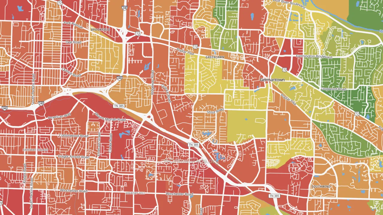 38119, TN Map of Theft Rates