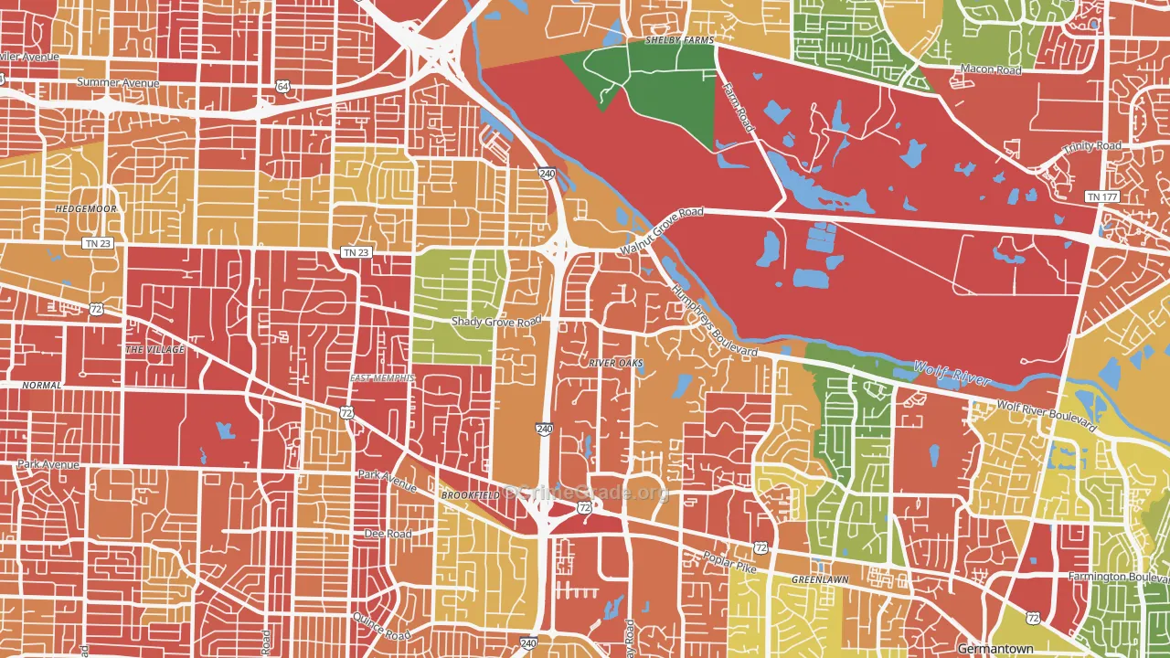 38120, TN Map of Theft Rates