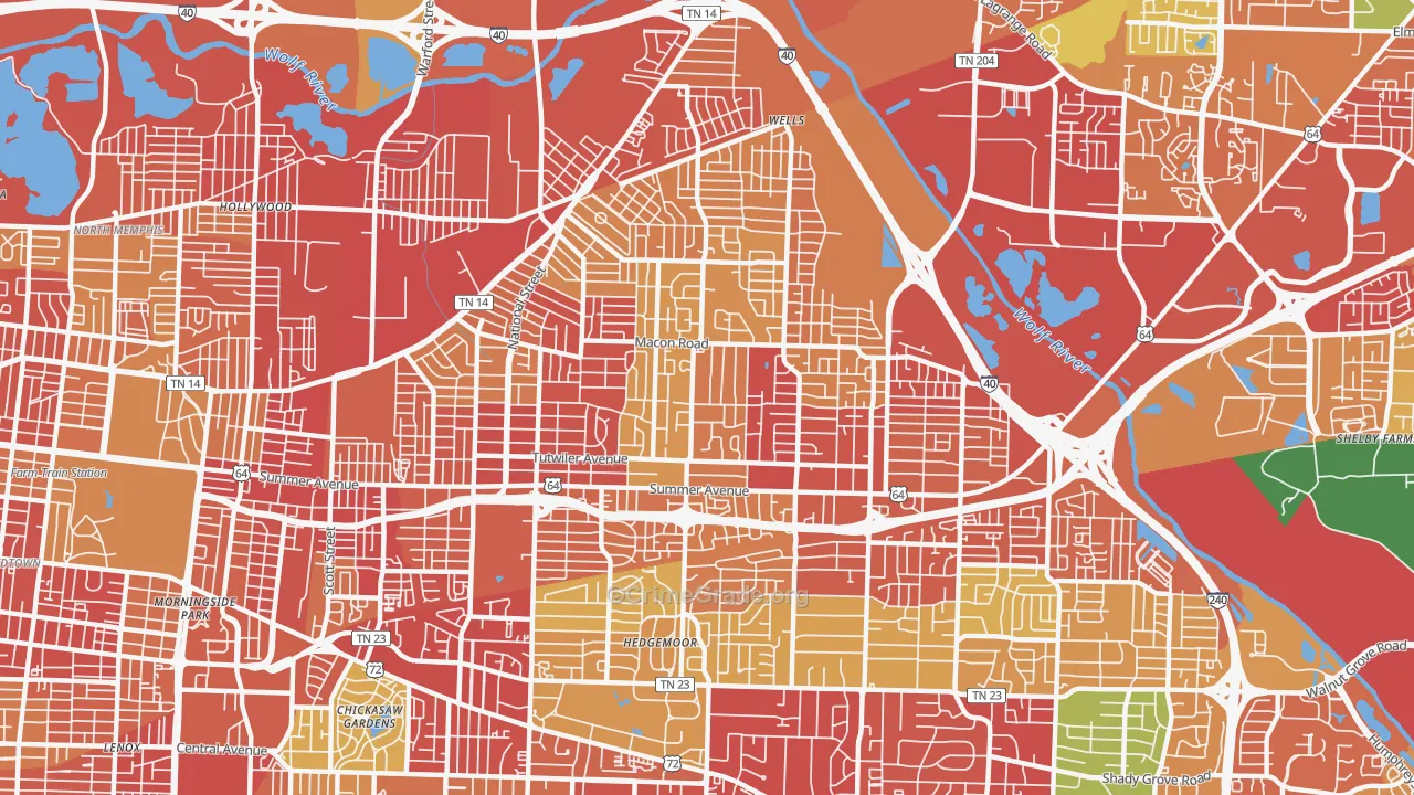 38122, TN Map of Theft Rates
