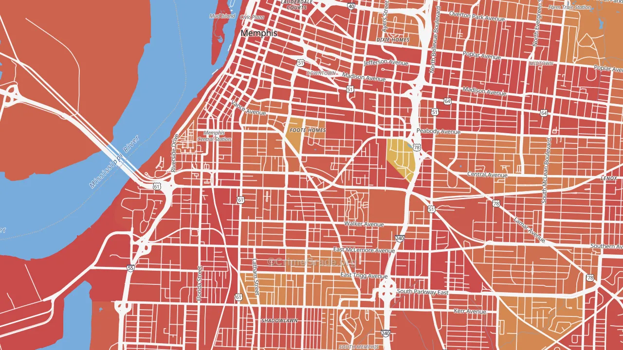 38126, TN Map of Theft Rates