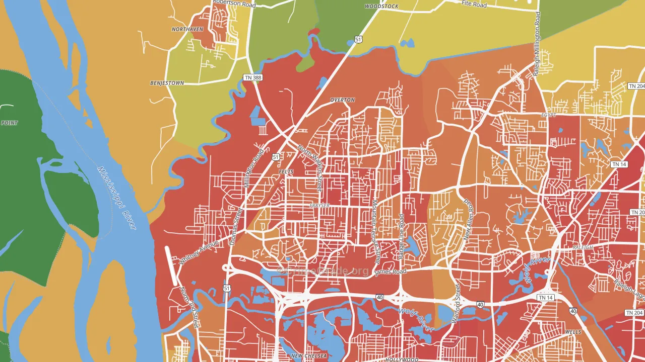 38127, TN Map of Theft Rates