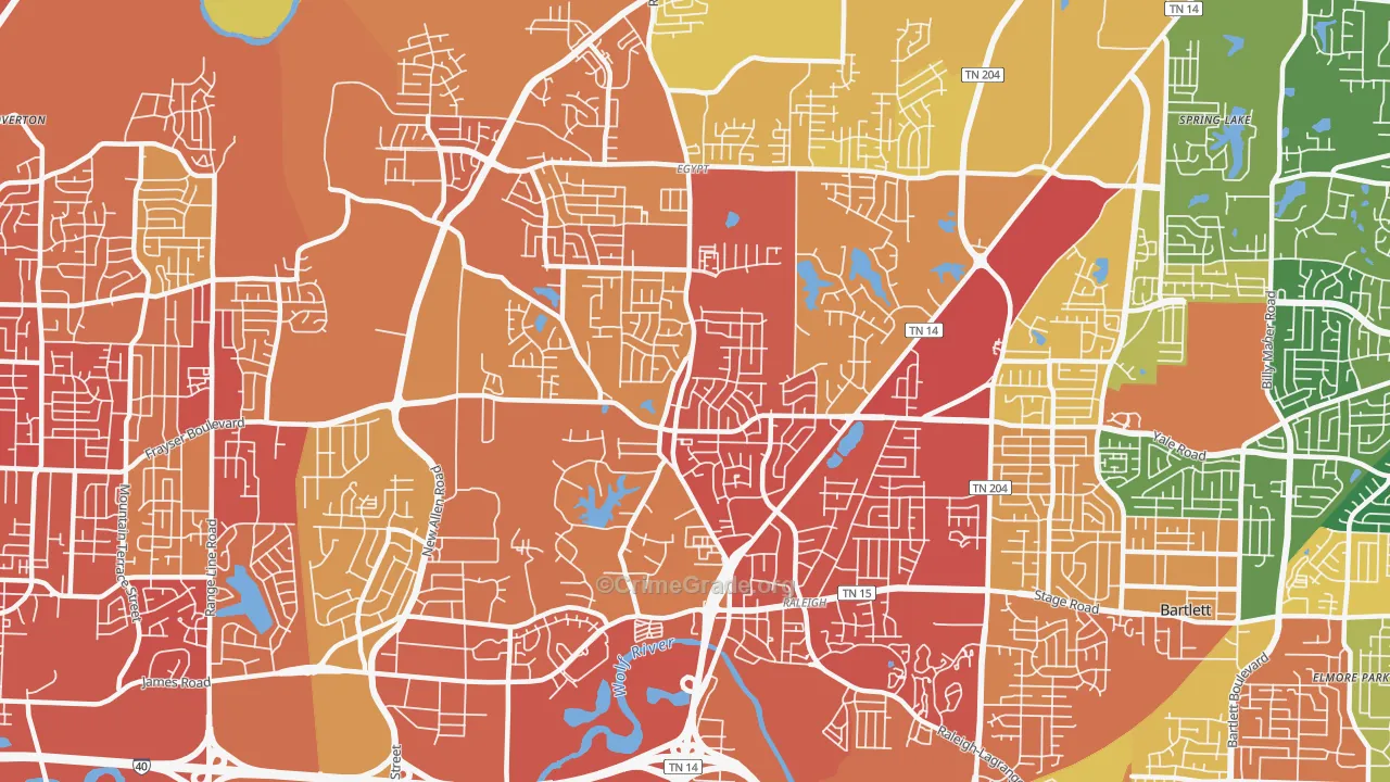 38128, TN Map of Theft Rates