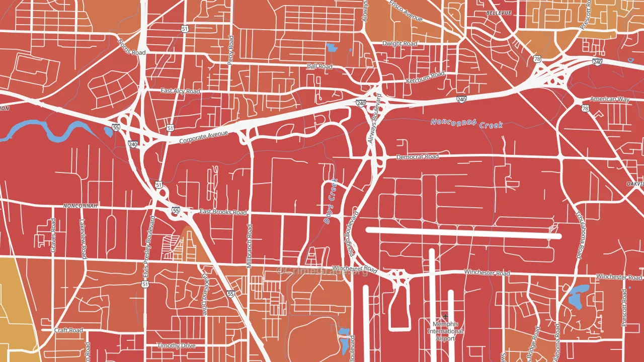 38131, TN Map of Theft Rates