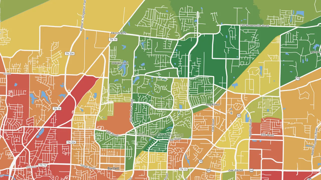 38135, TN Map of Theft Rates