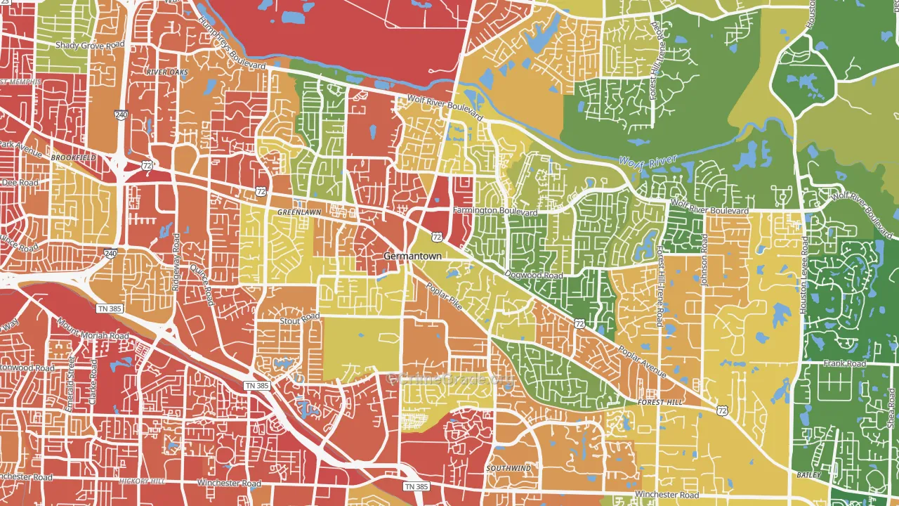 38138, TN Map of Theft Rates