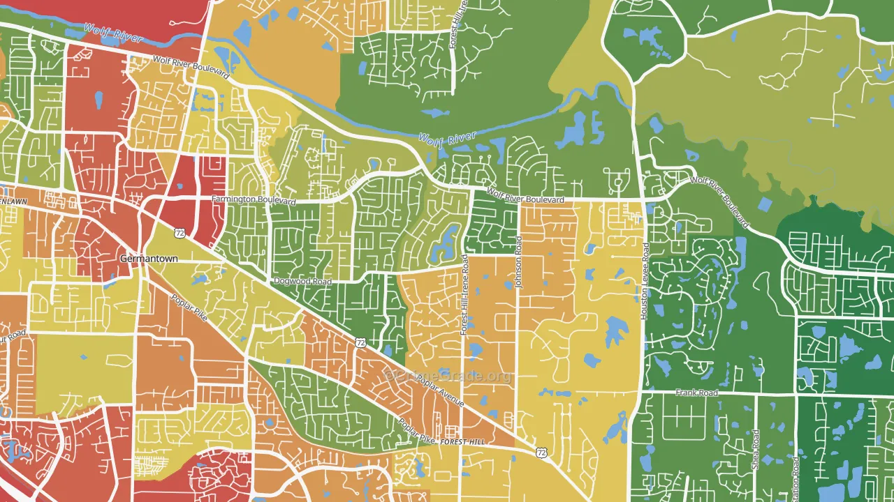 38139, TN Map of Theft Rates