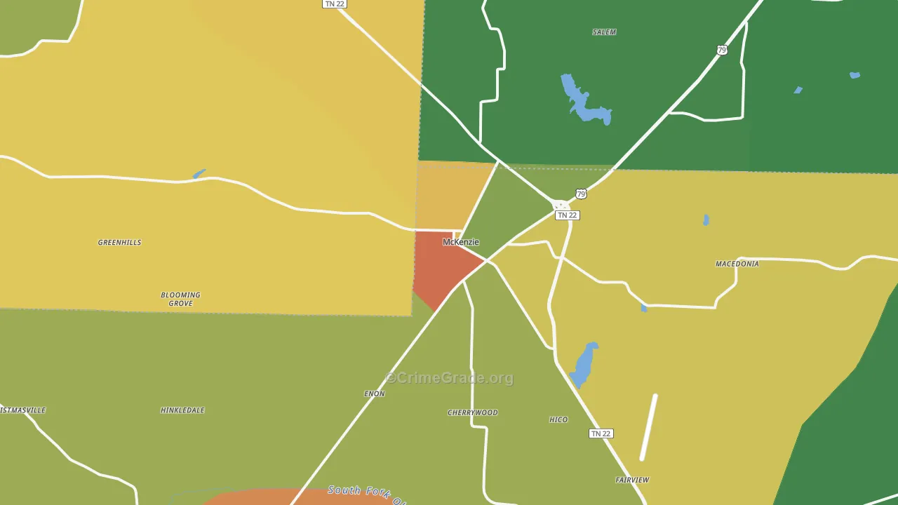 38201, TN Map of Theft Rates