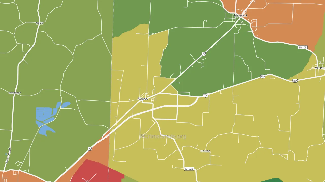 38220, TN Map of Theft Rates