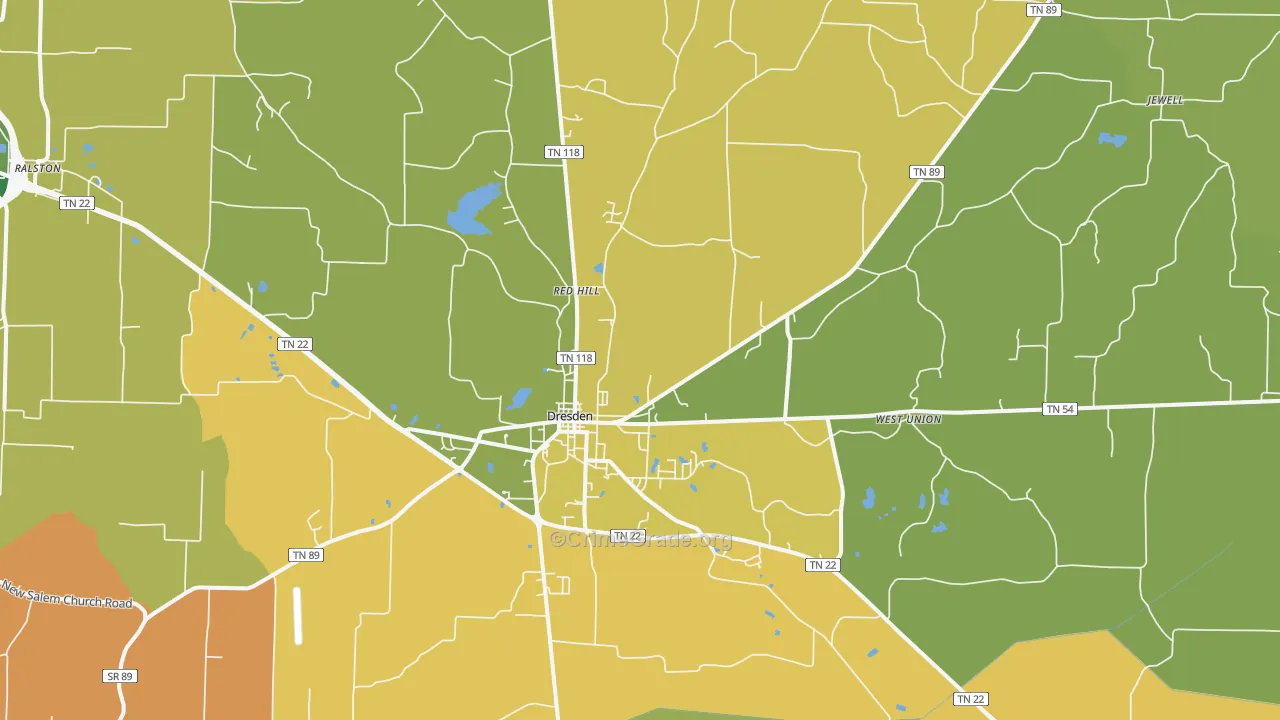 38225, TN Map of Theft Rates