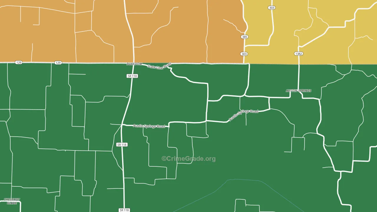 38226, TN Map of Theft Rates