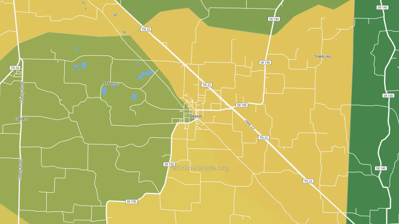 38229, TN Map of Theft Rates