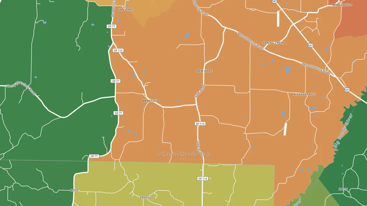 38236, TN Map of Theft Rates