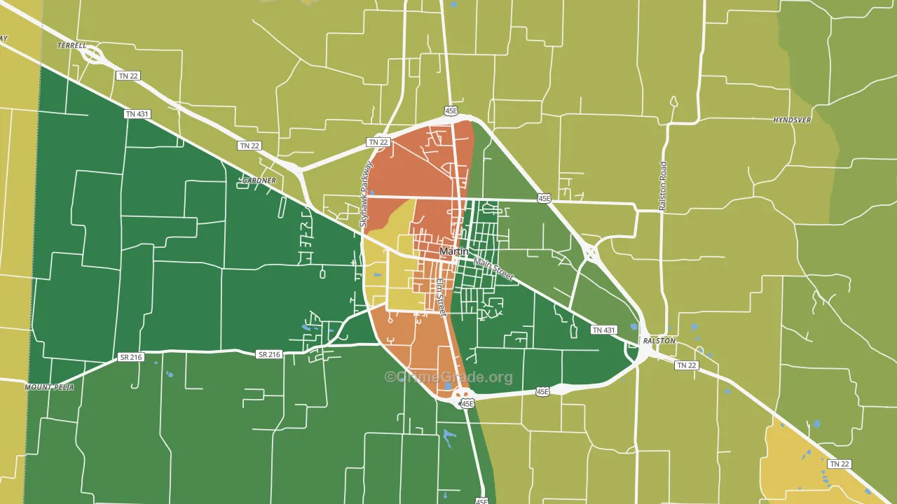 38237, TN Map of Theft Rates