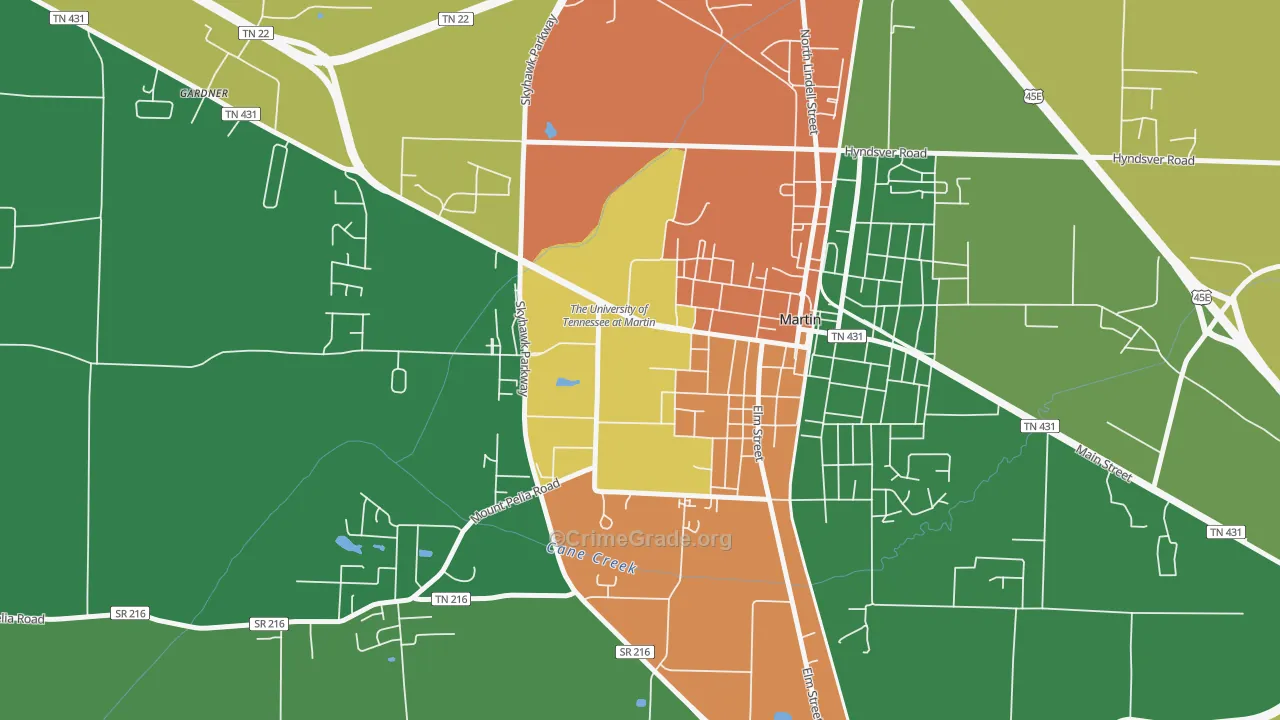 38238, TN Map of Theft Rates