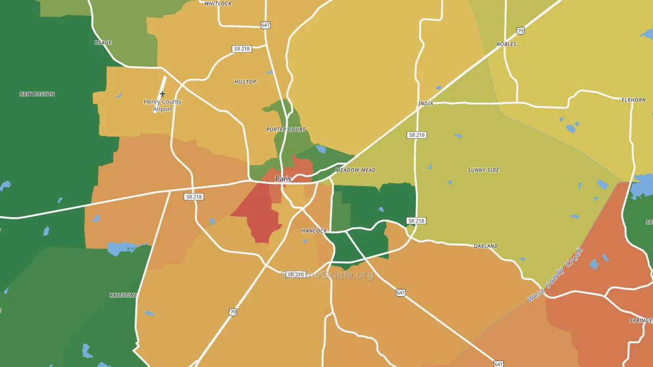 38242, TN Map of Theft Rates