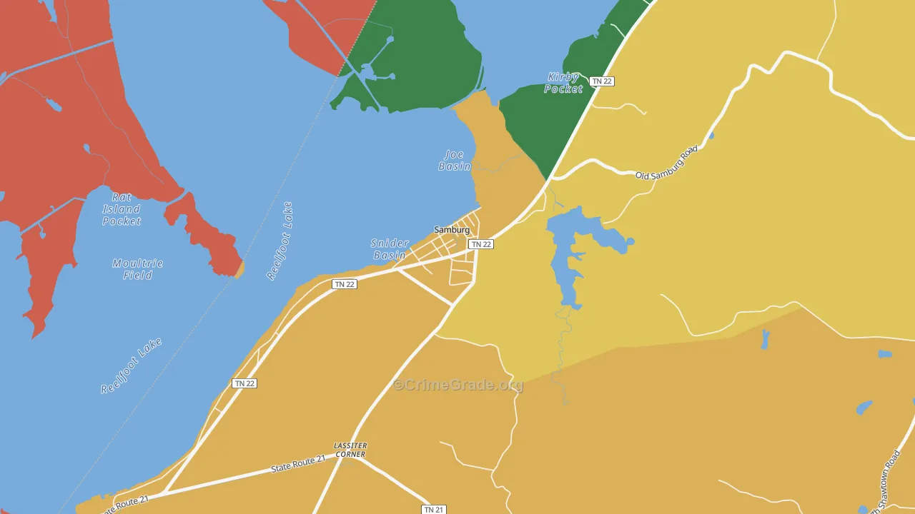38254, TN Map of Theft Rates