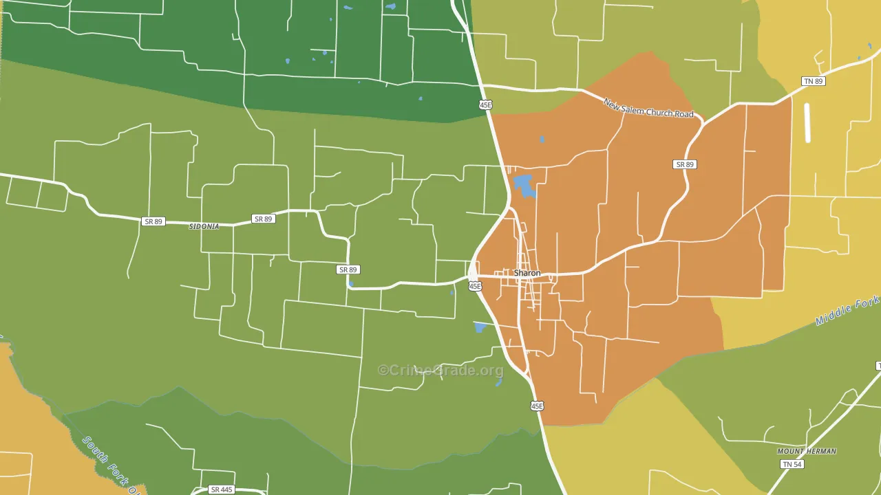 38255, TN Map of Theft Rates