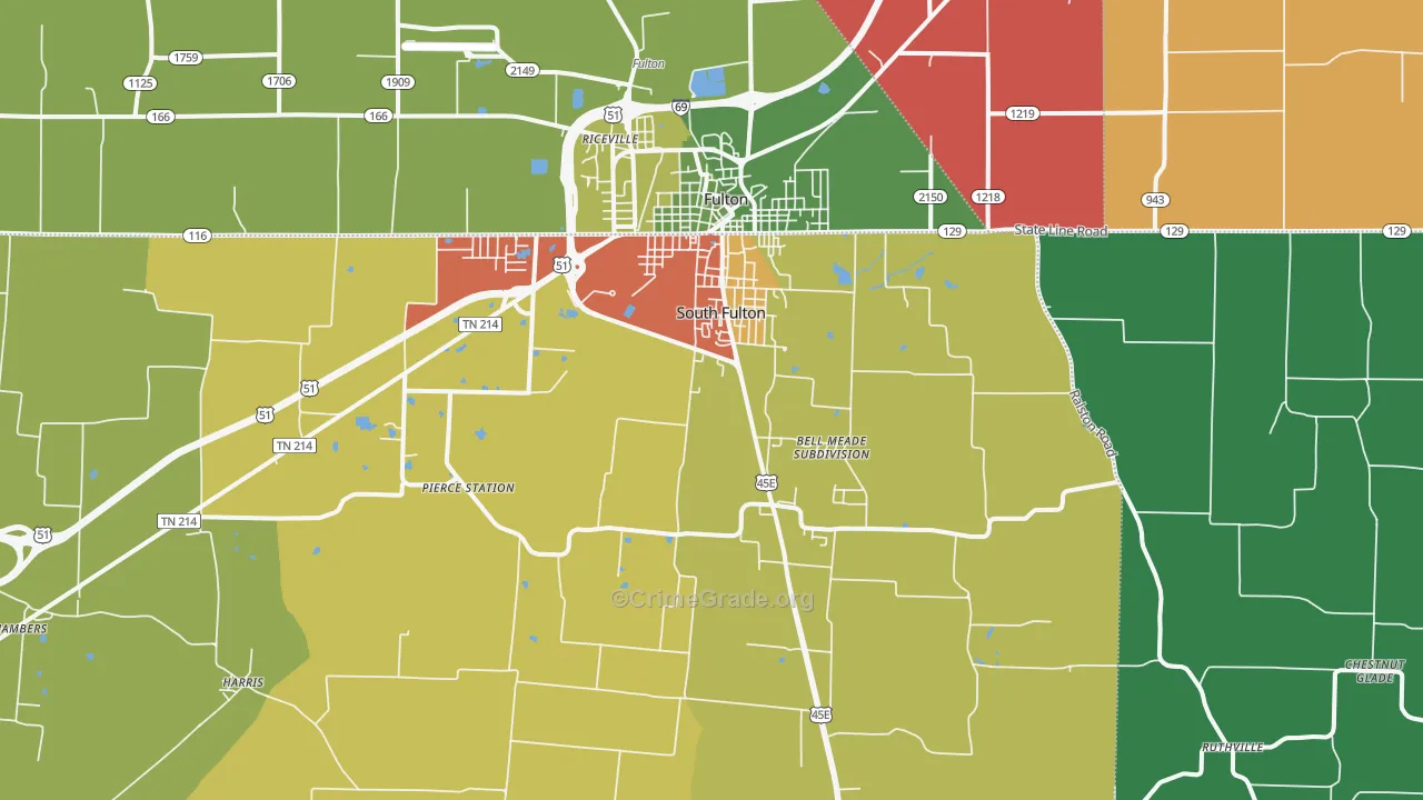 38257, TN Map of Theft Rates