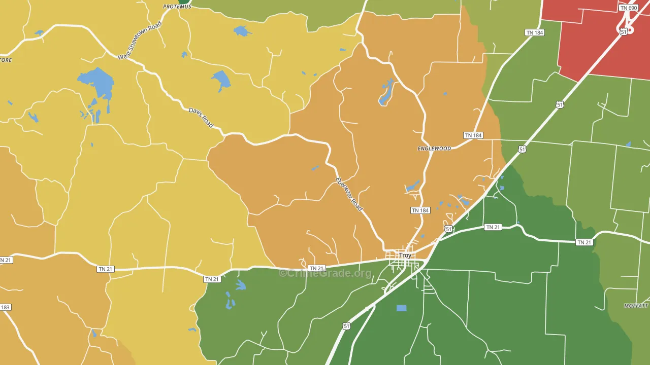 38260, TN Map of Theft Rates