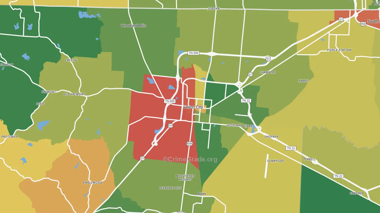 38261, TN Map of Theft Rates