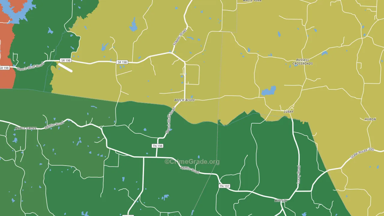 38313, TN Map of Theft Rates