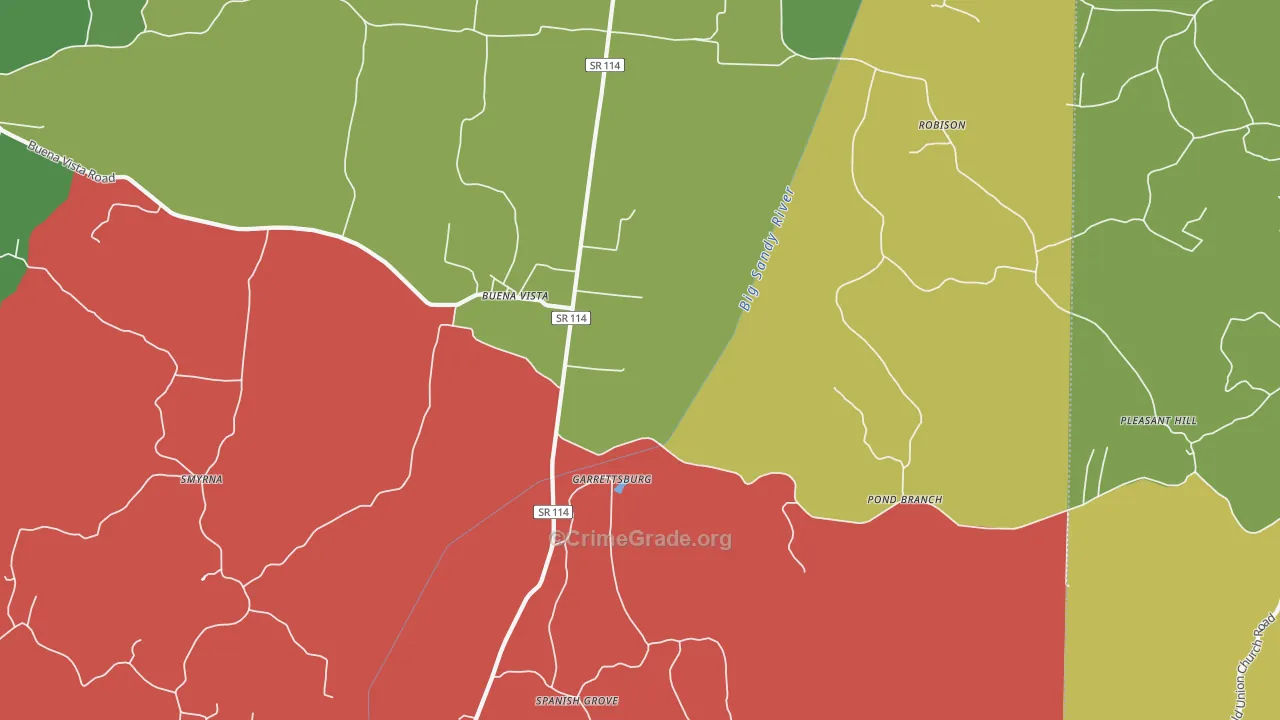 38318, TN Map of Theft Rates
