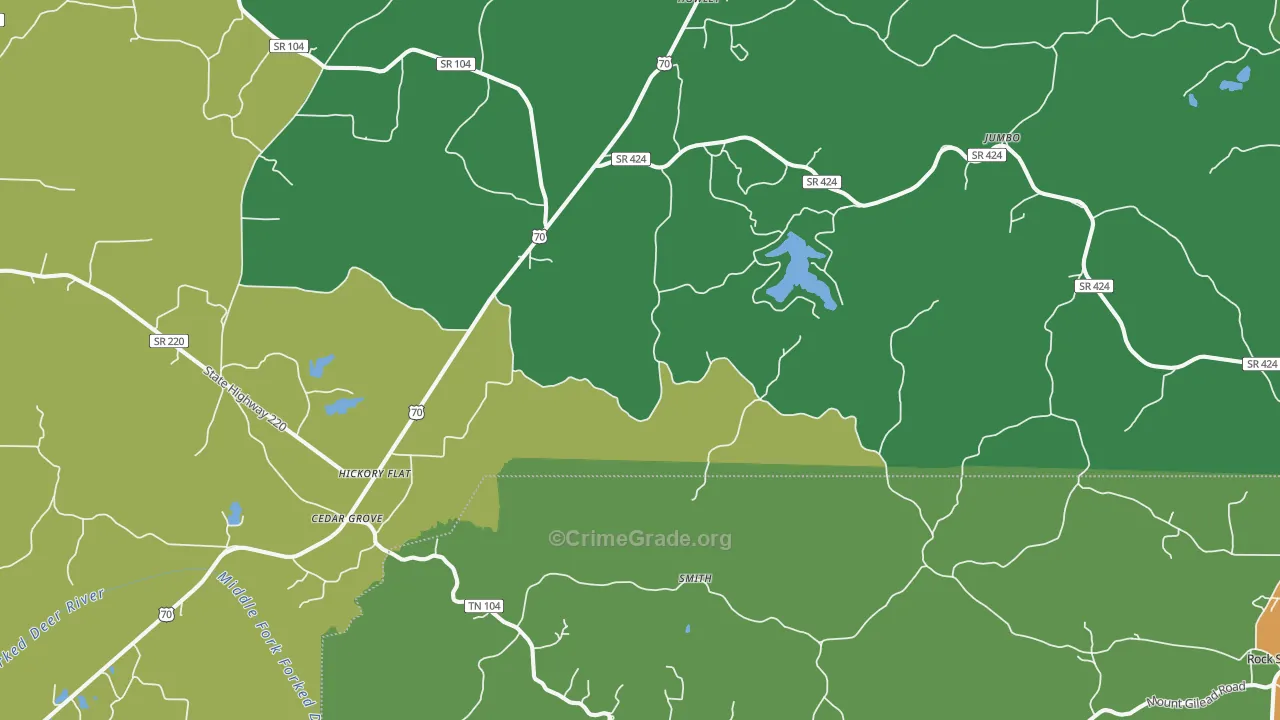 38321, TN Map of Theft Rates