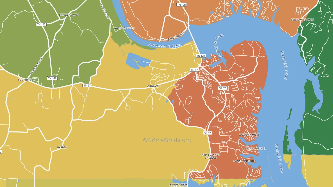 38326, TN Map of Theft Rates