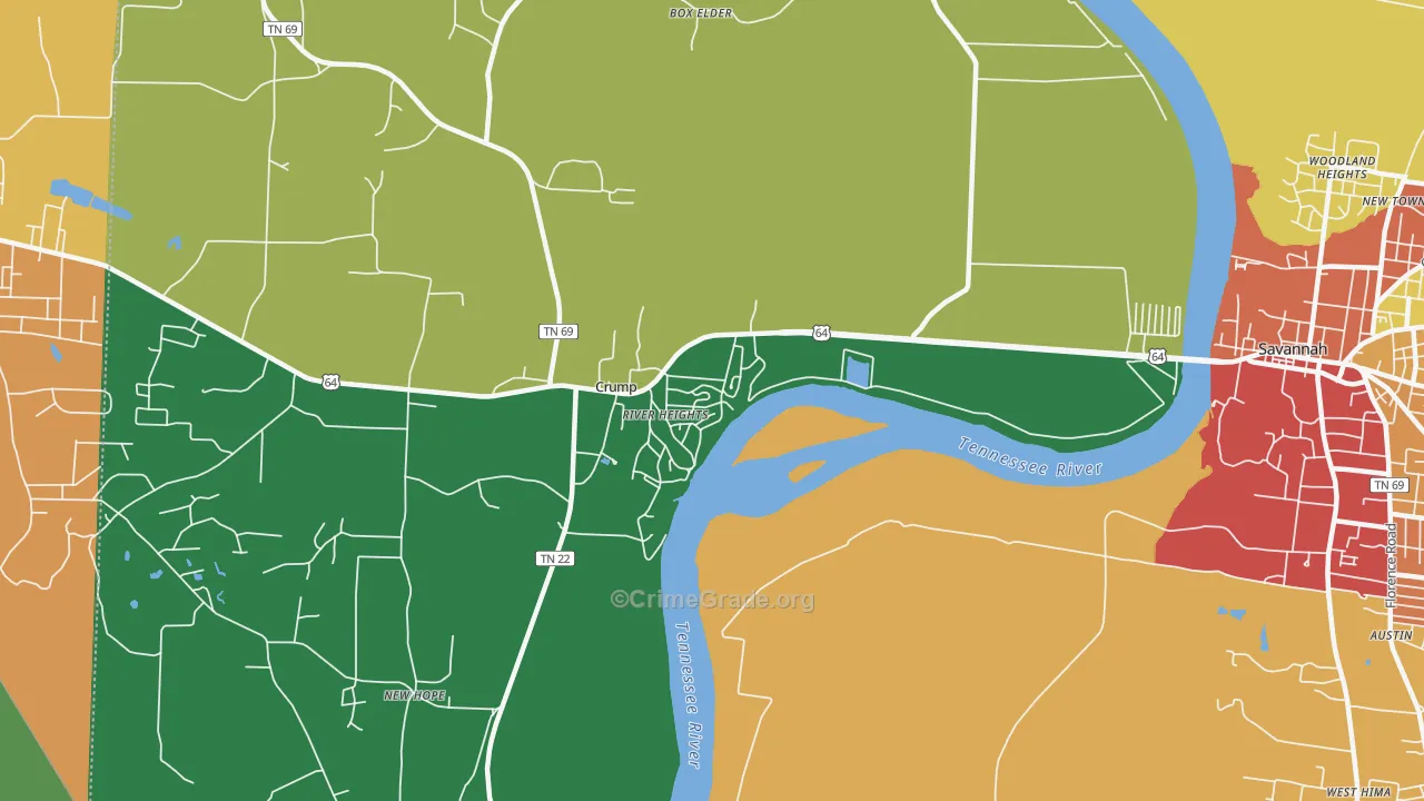 38327, TN Map of Theft Rates