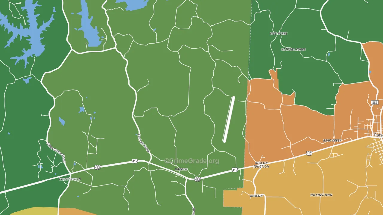 38328, TN Map of Theft Rates