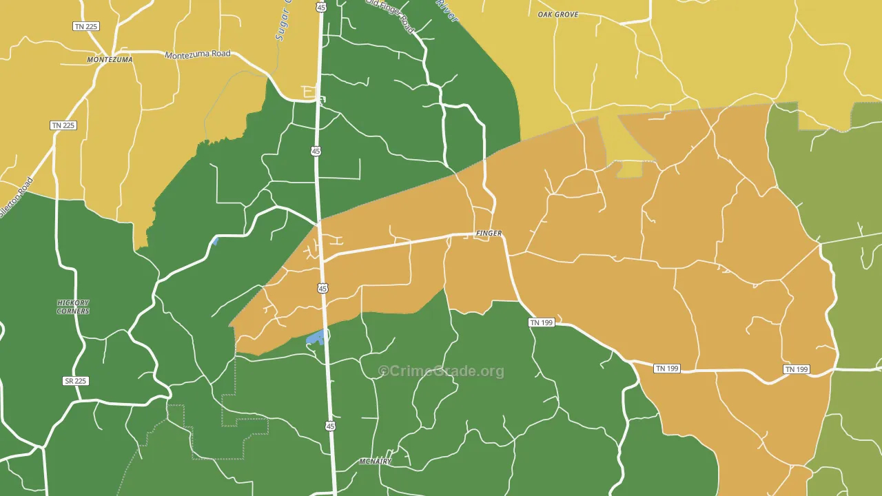 38334, TN Map of Theft Rates