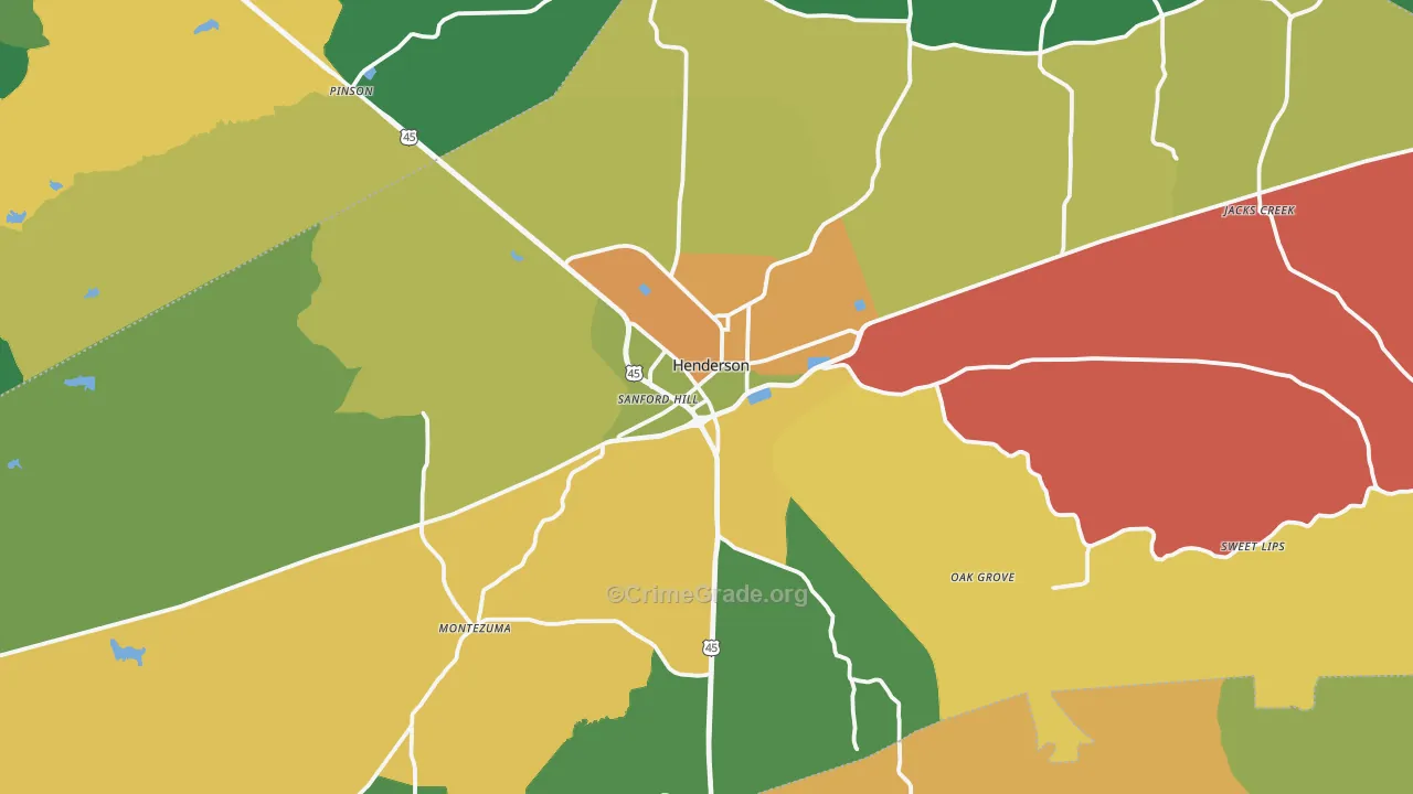 38340, TN Map of Theft Rates