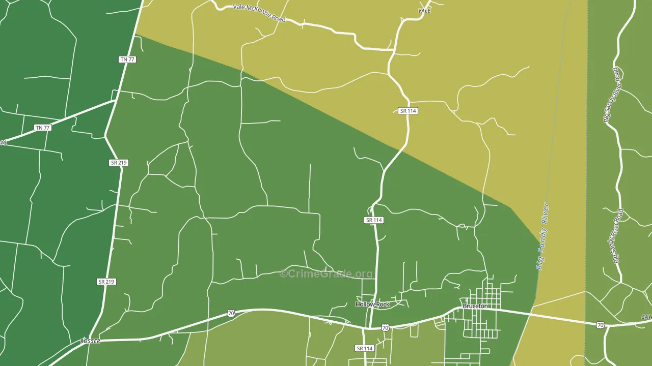 38342, TN Map of Theft Rates