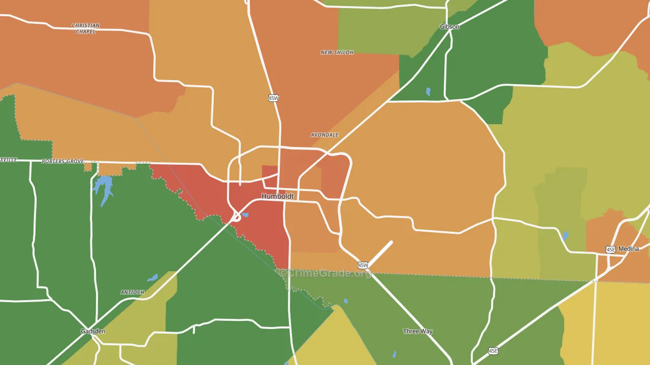 38343, TN Map of Theft Rates