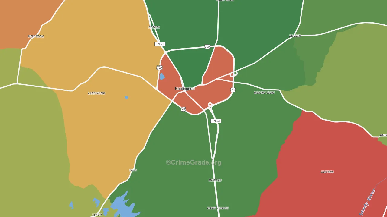 38344, TN Map of Theft Rates