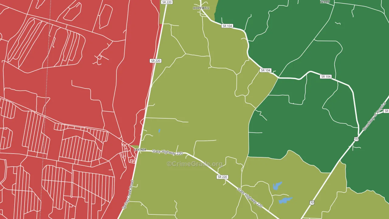38348, TN Map of Theft Rates