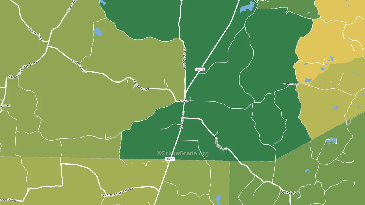 38356, TN Map of Theft Rates