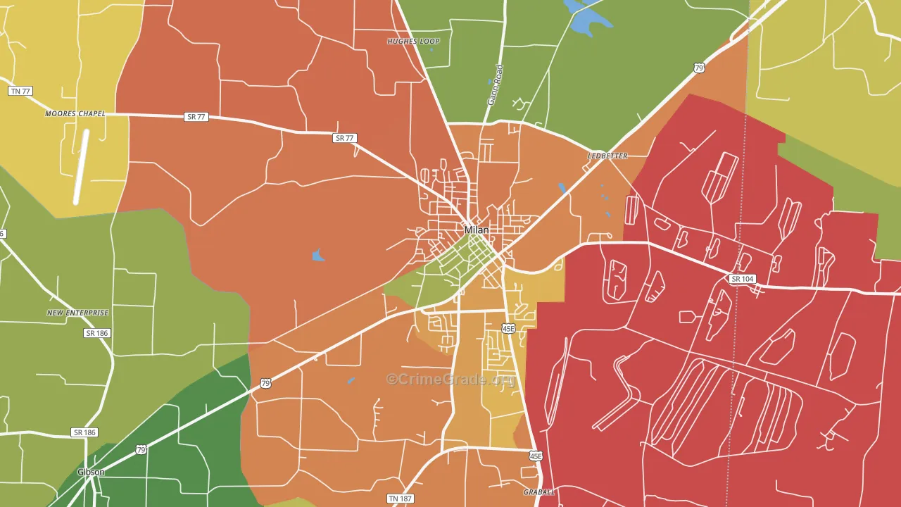 38358, TN Map of Theft Rates