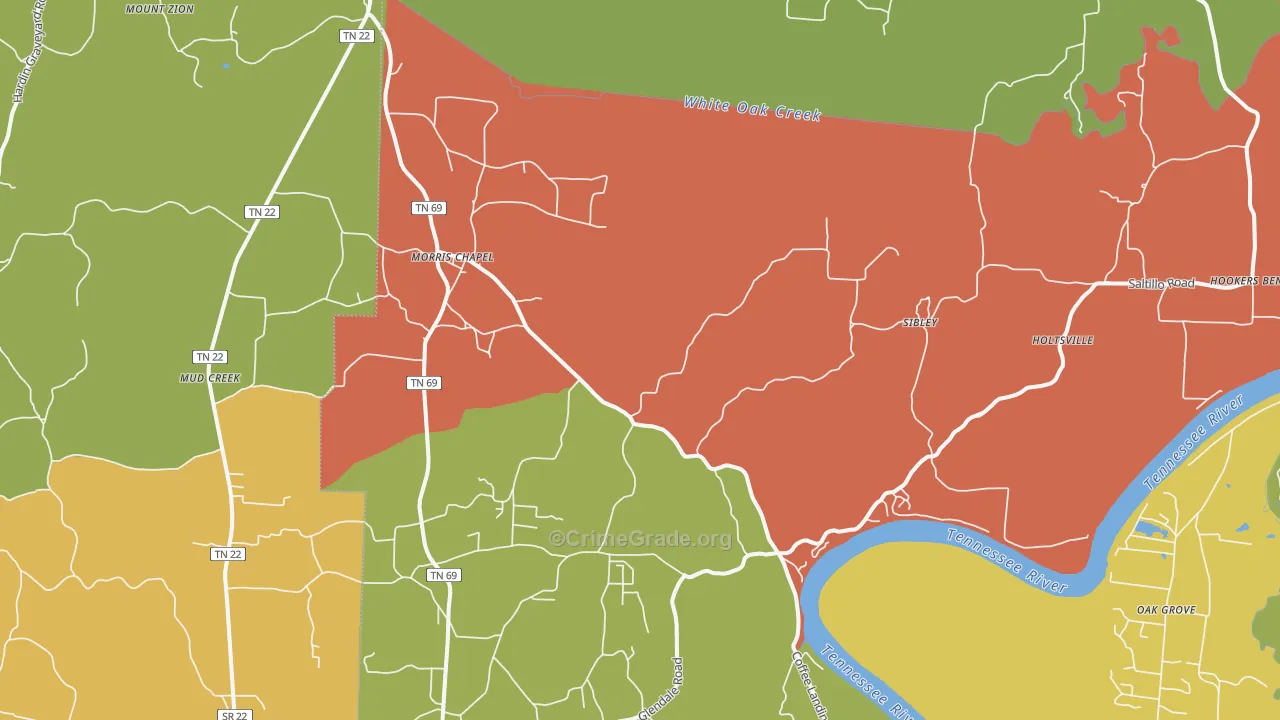 38361, TN Map of Theft Rates