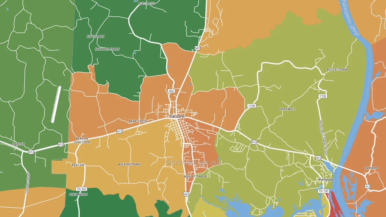 38363, TN Map of Theft Rates
