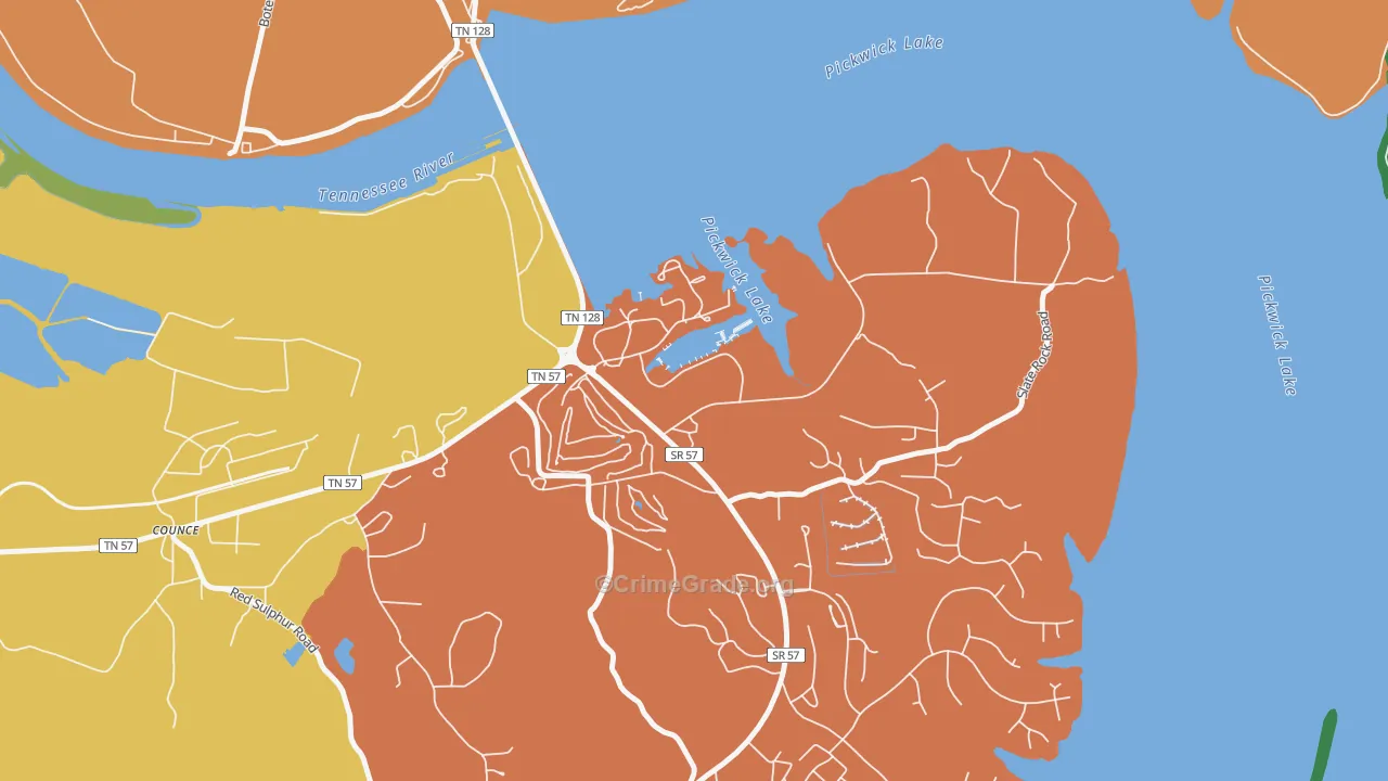 38365, TN Map of Theft Rates