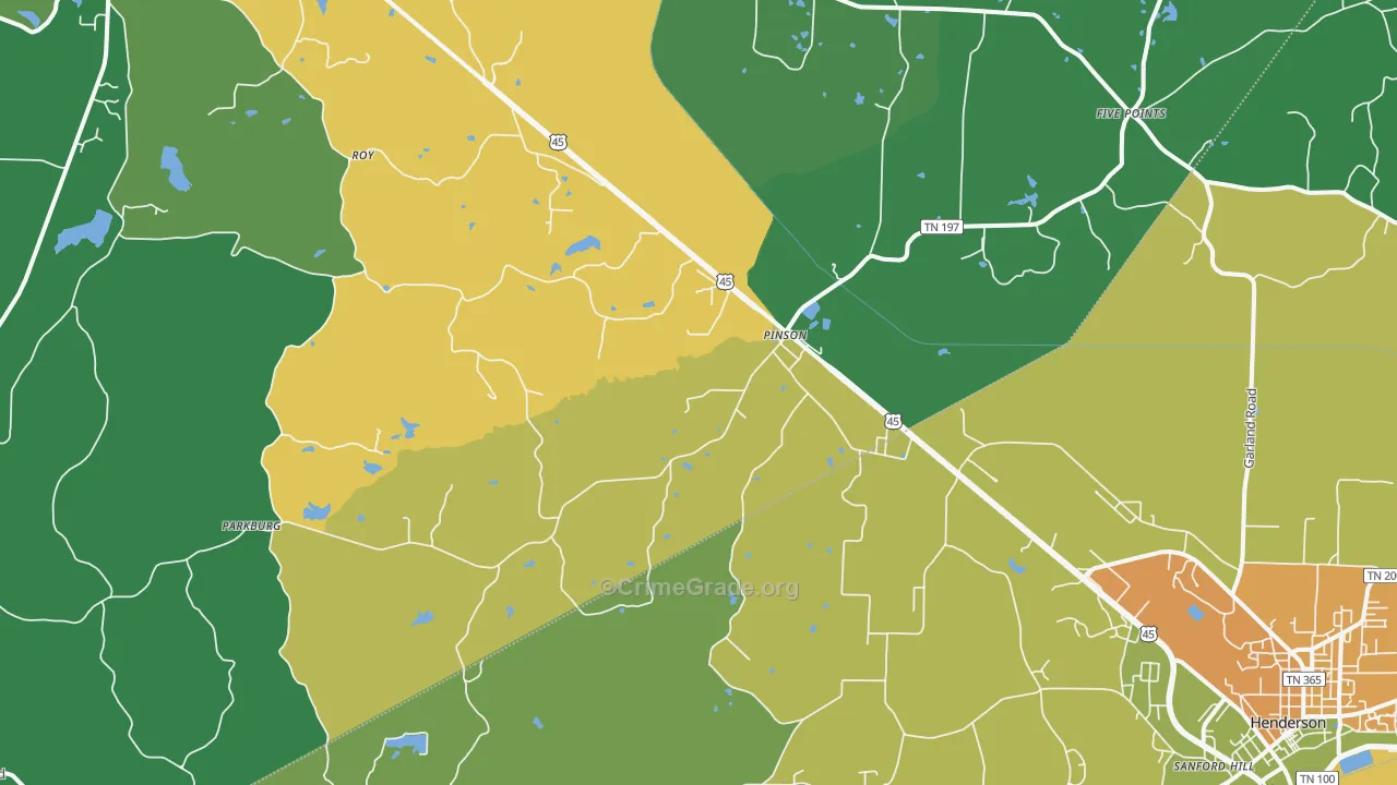38366, TN Map of Theft Rates