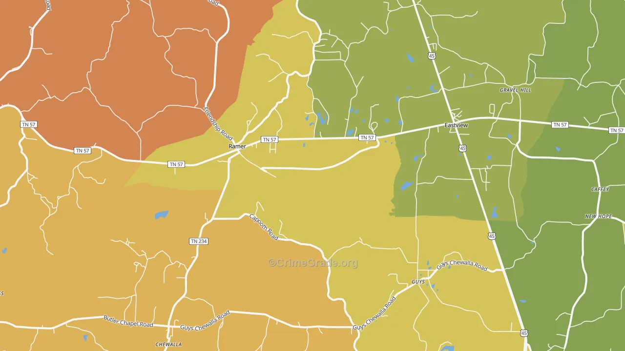 38367, TN Map of Theft Rates