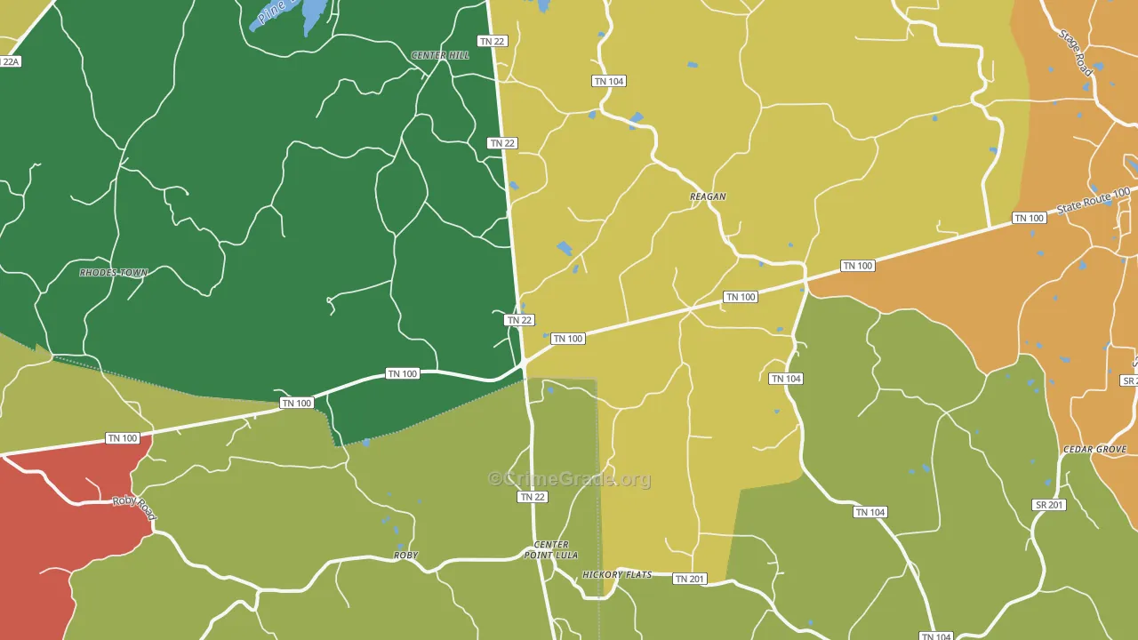 38368, TN Map of Theft Rates