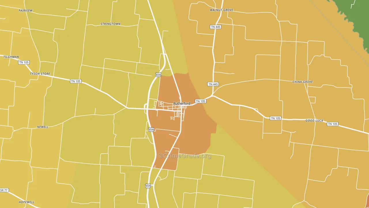 38369, TN Map of Theft Rates