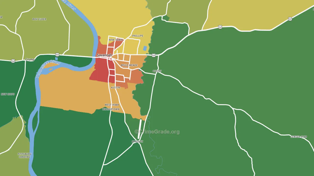 38372, TN Map of Theft Rates
