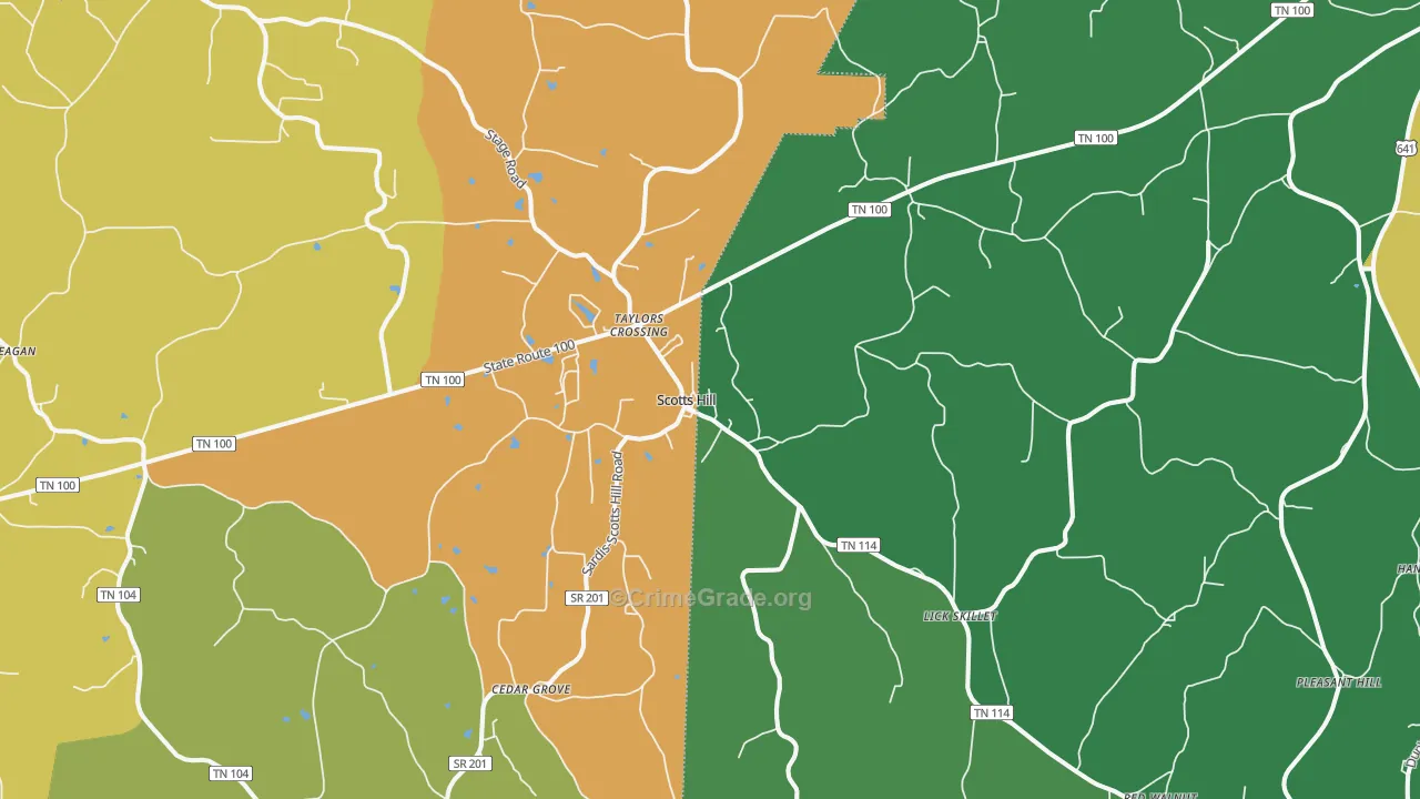 38374, TN Map of Theft Rates