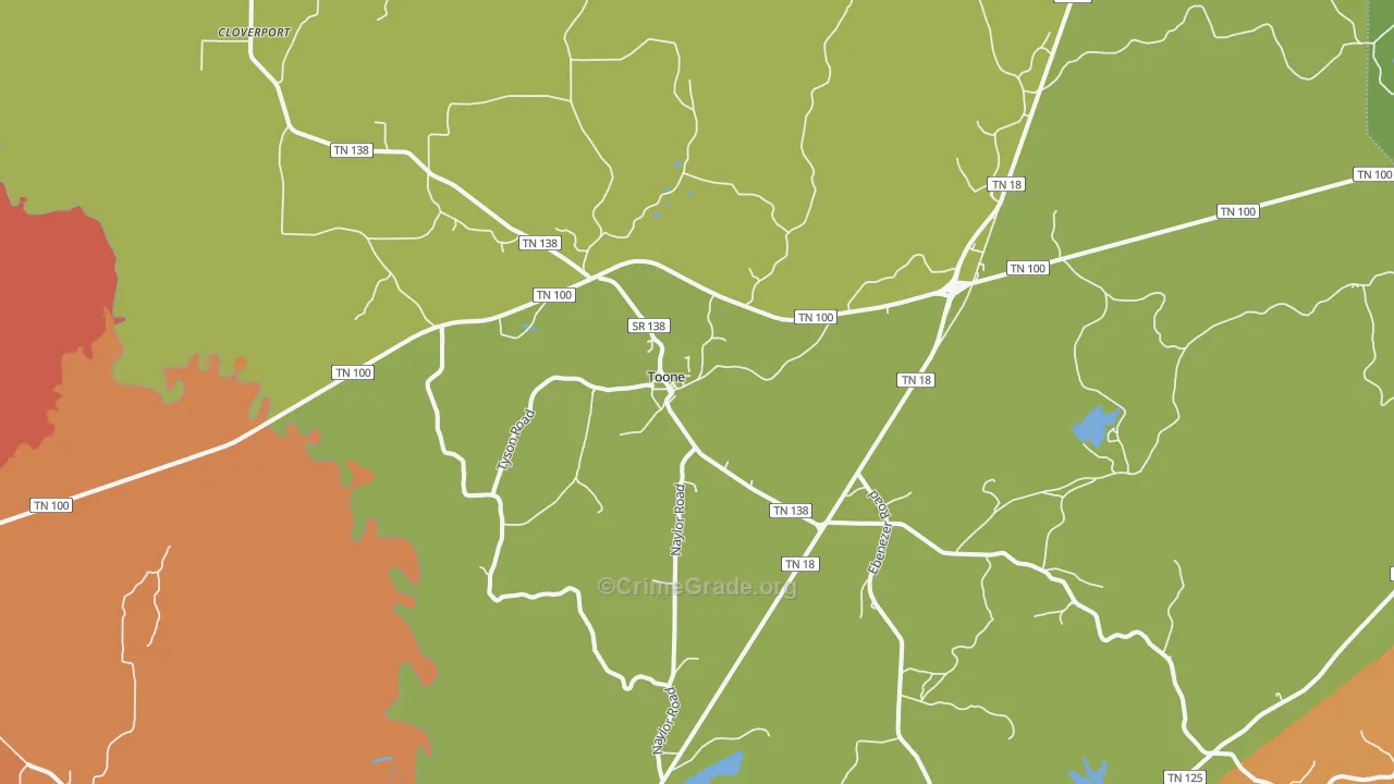 38381, TN Map of Theft Rates