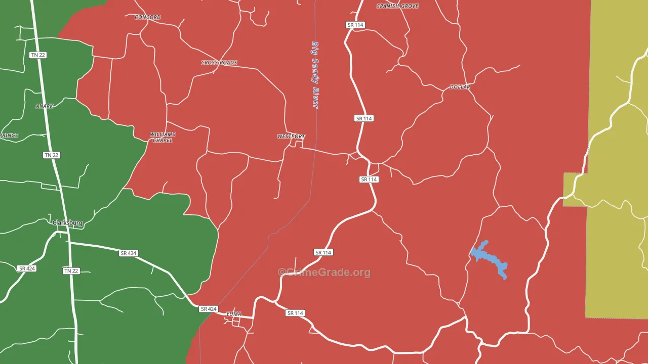 38387, TN Map of Theft Rates